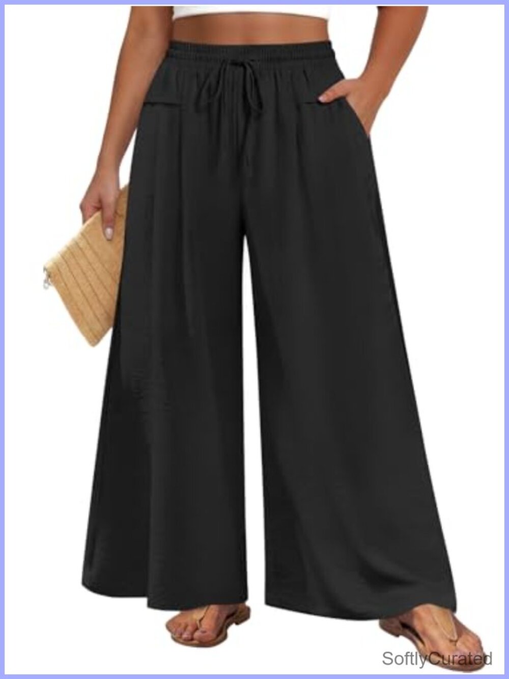 Women's Plus Size Wide Leg Palazzo Pants Flowy Dressy Polyester